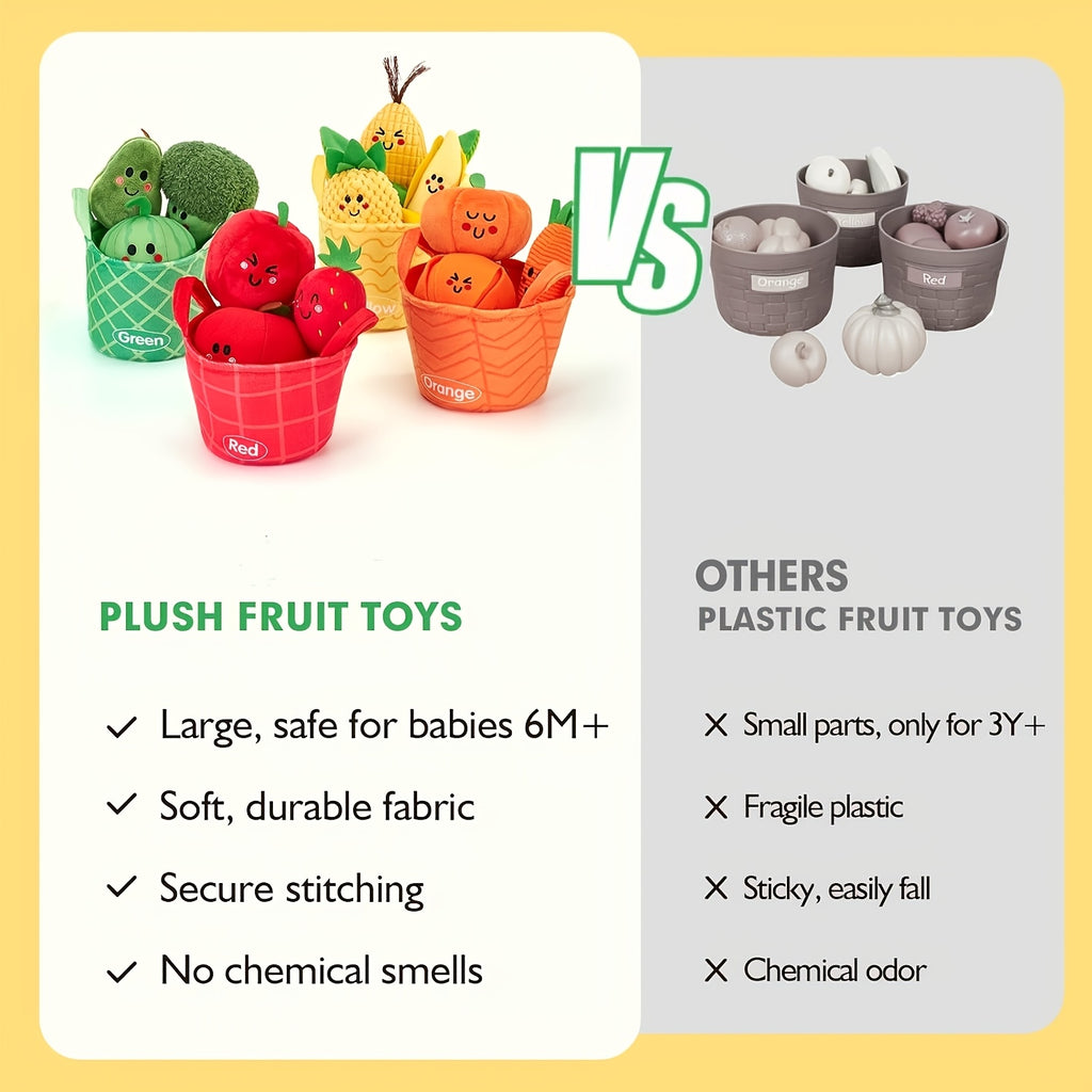 color sorting toys 6 12 months 16pcs fruit