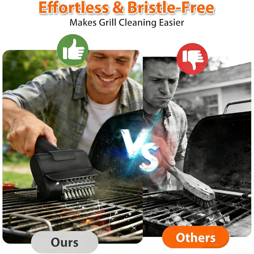 cordless electric grill brush 800 rpm rotating grill cleaner