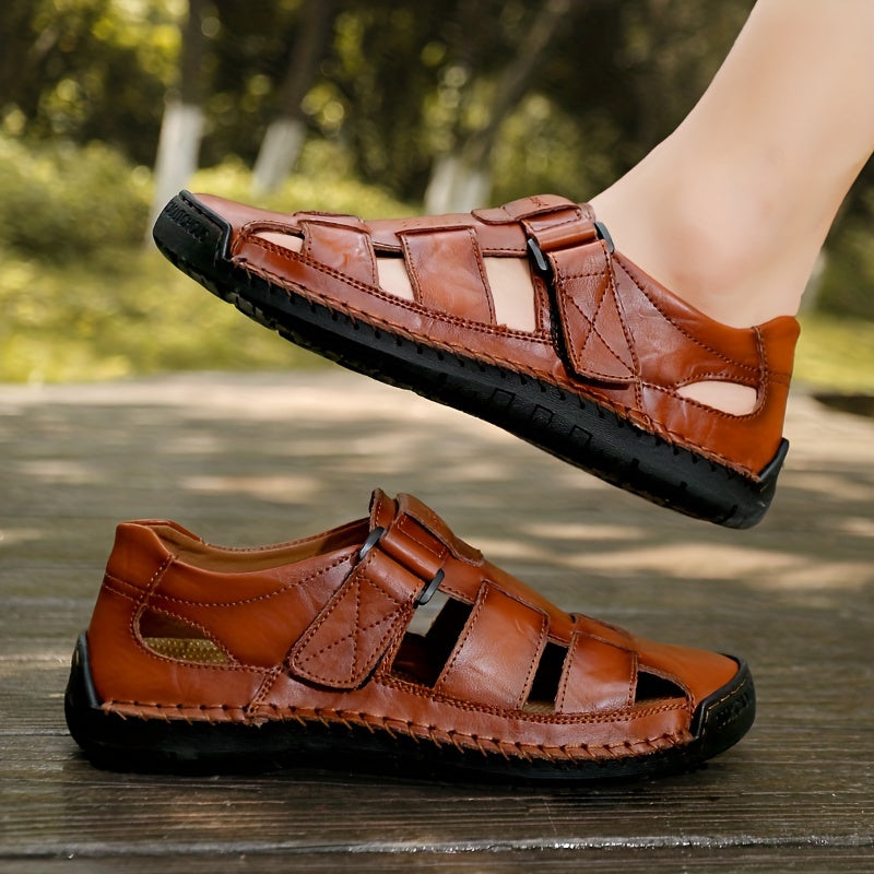 mens sandals hook loop fastener durable non slip outdoor