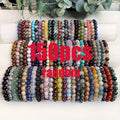 150pcs color random glass beaded bracelet unisex elastic