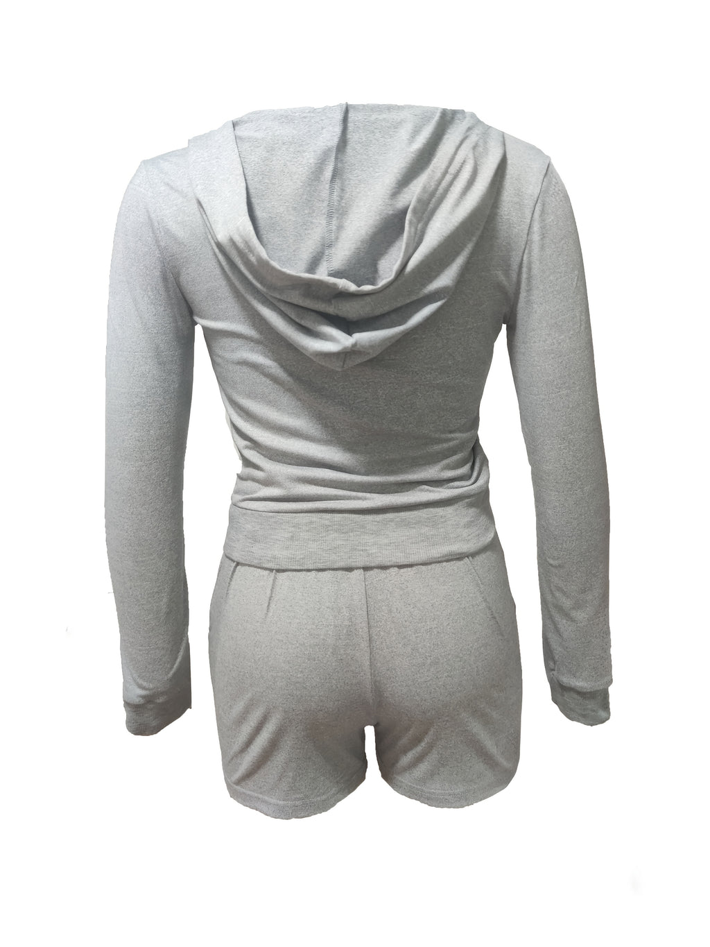 womens casual zip hoodie shorts suit women's