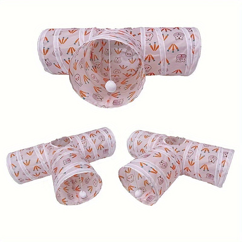 3 way rabbit   collapsible play tube bunnies small pet