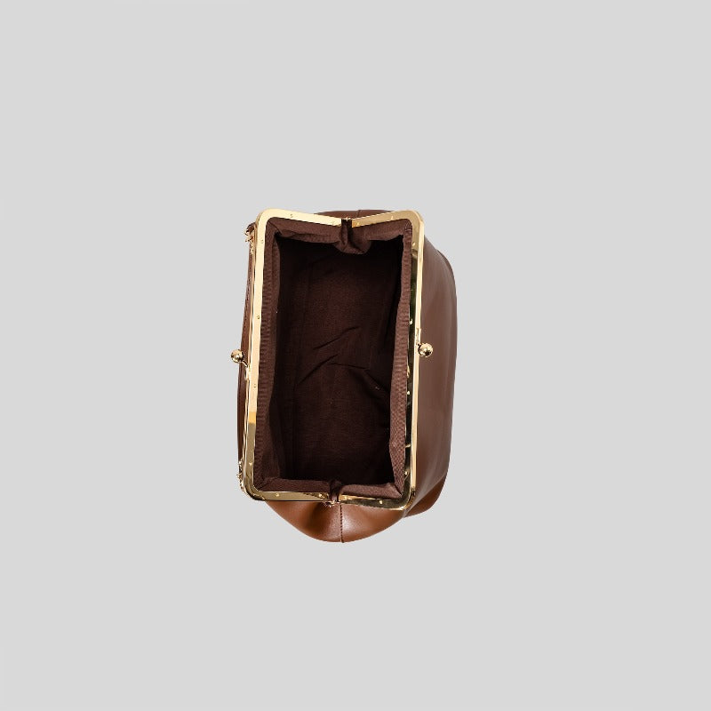 luxury inspired niche design large clasp closure clutch bag