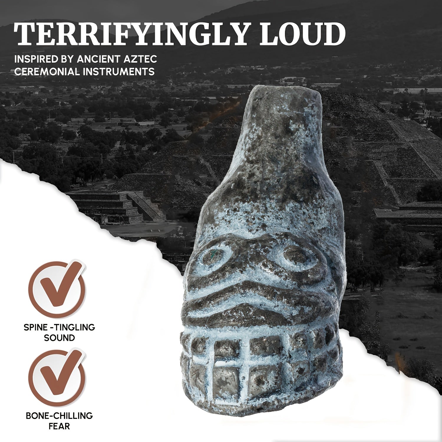 aztec death whistle handmade ceramic boot whistle