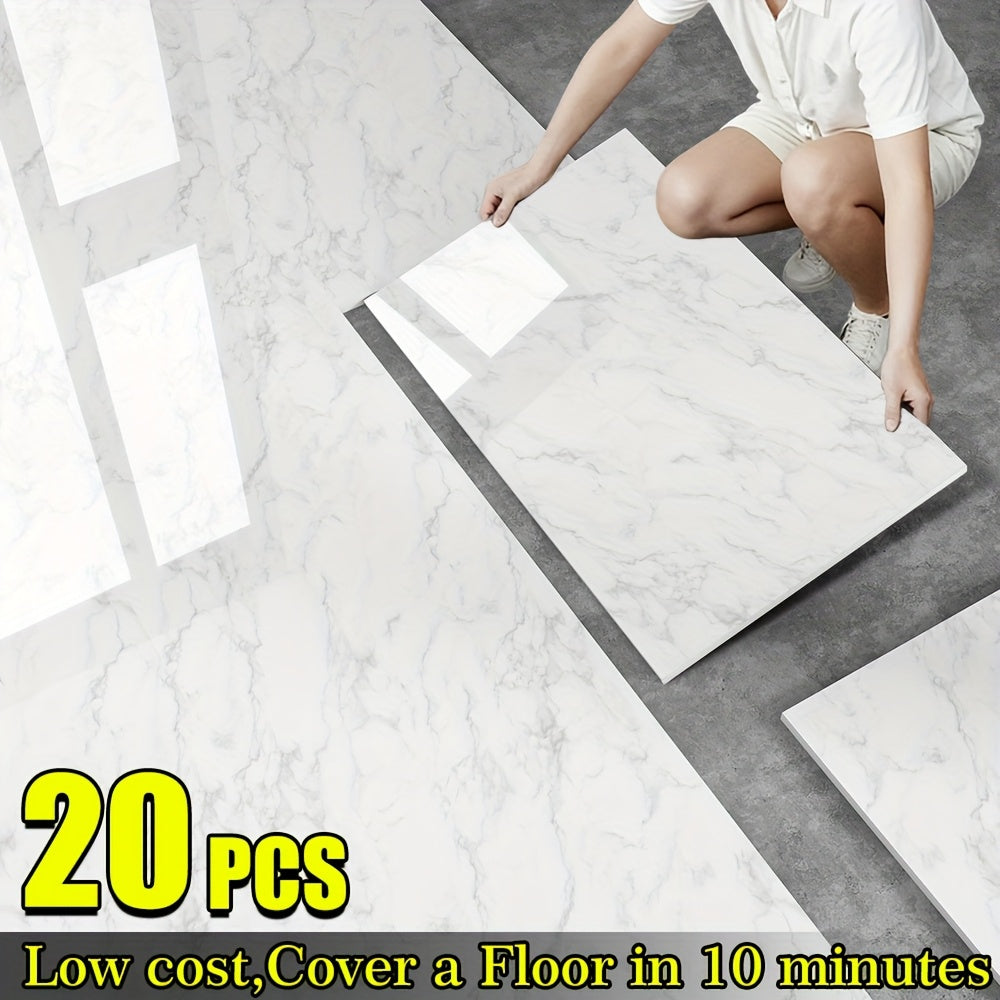20 40 pack glossy marble floor stickers wall tiles self