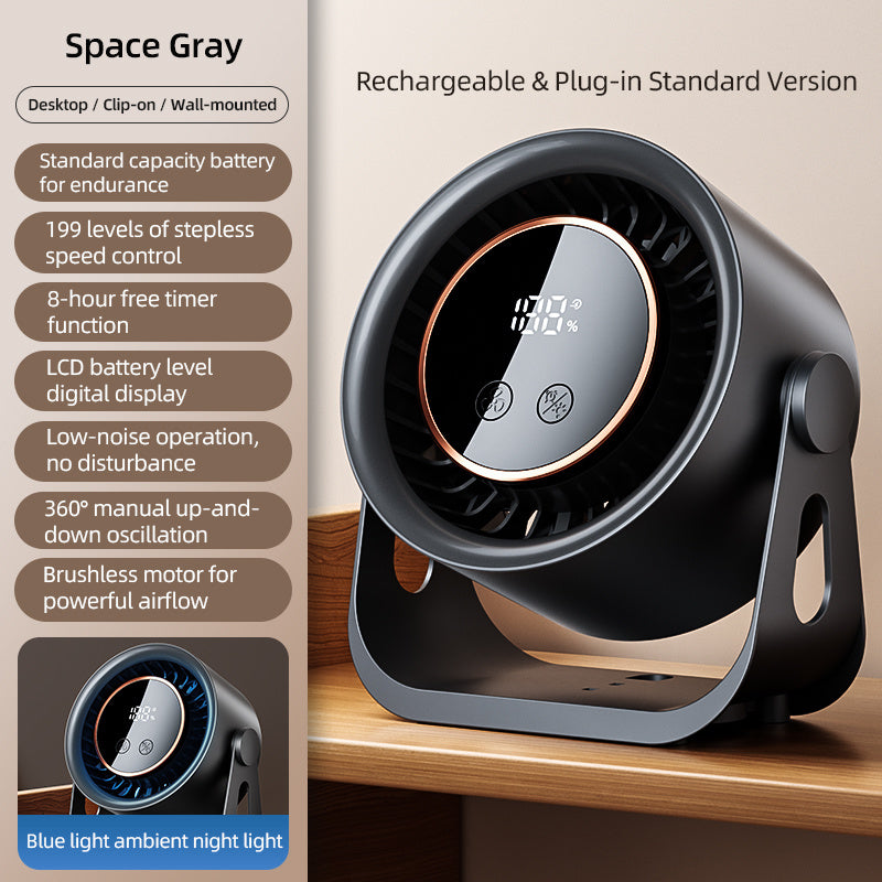199 level speed rechargeable clip fan quiet portable