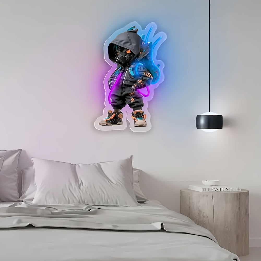 cyberpunk mecha   led wall light usb powered neon anime