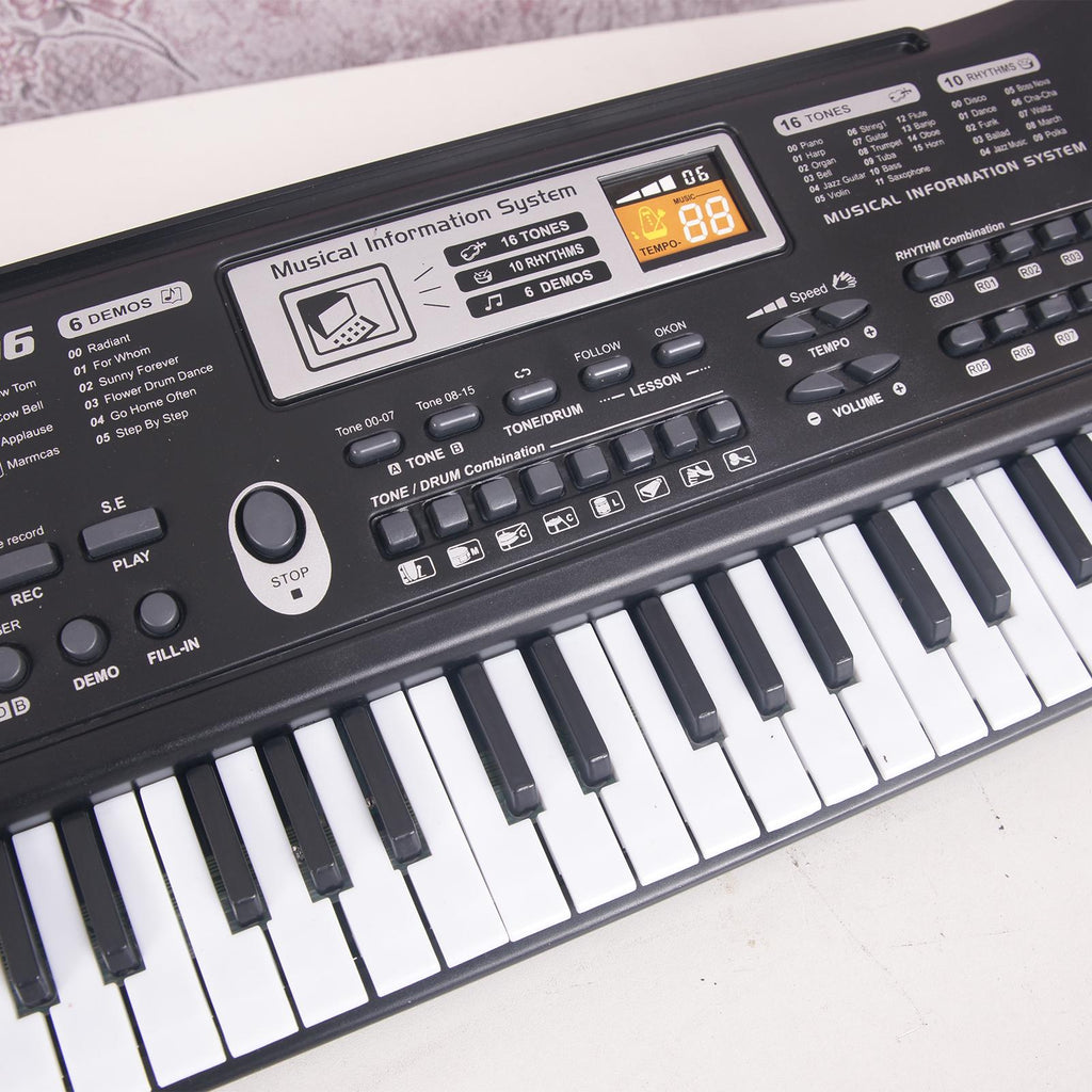 61 portable electronic keyboard 16 tones 10