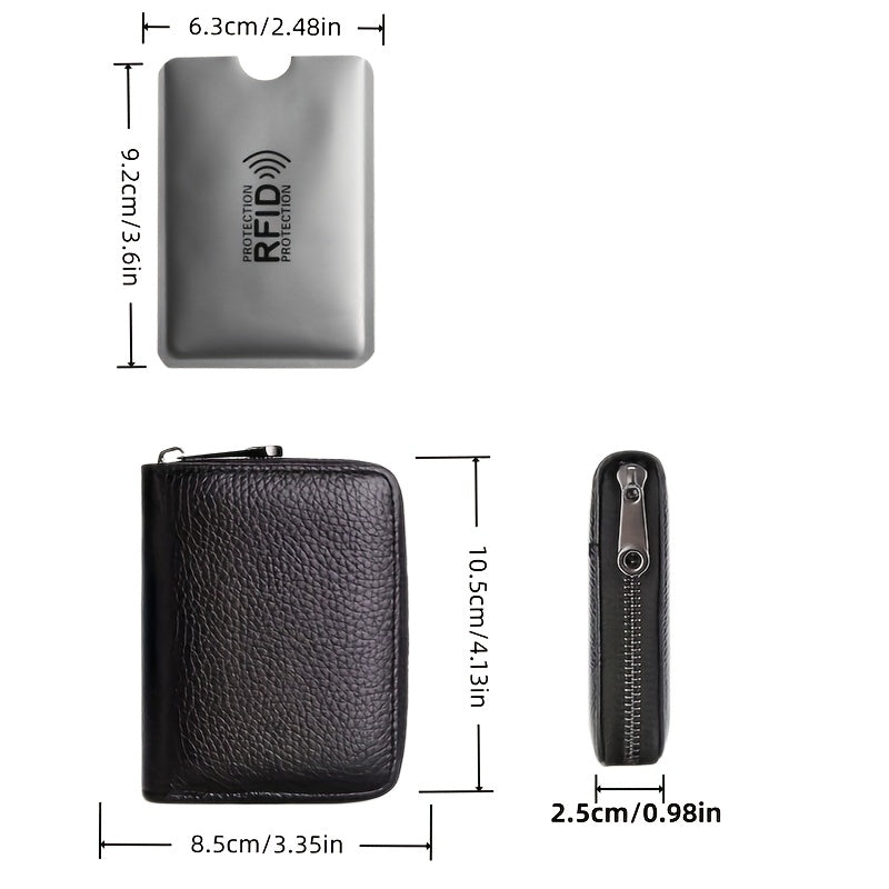 2pcs set 1 card holder 1 rfid blocking card sleeve suitable