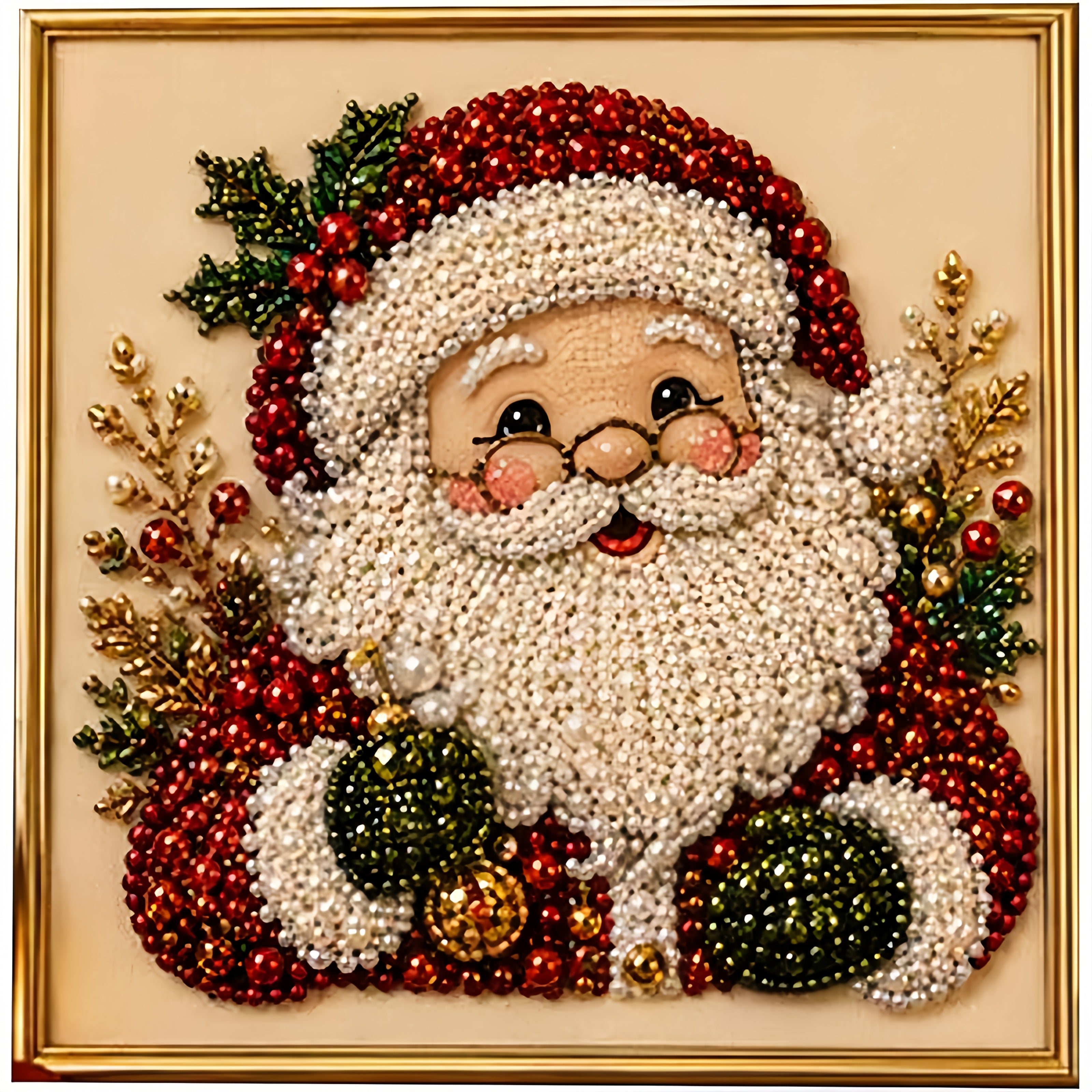 christmas colored pearl diamond painting suitable