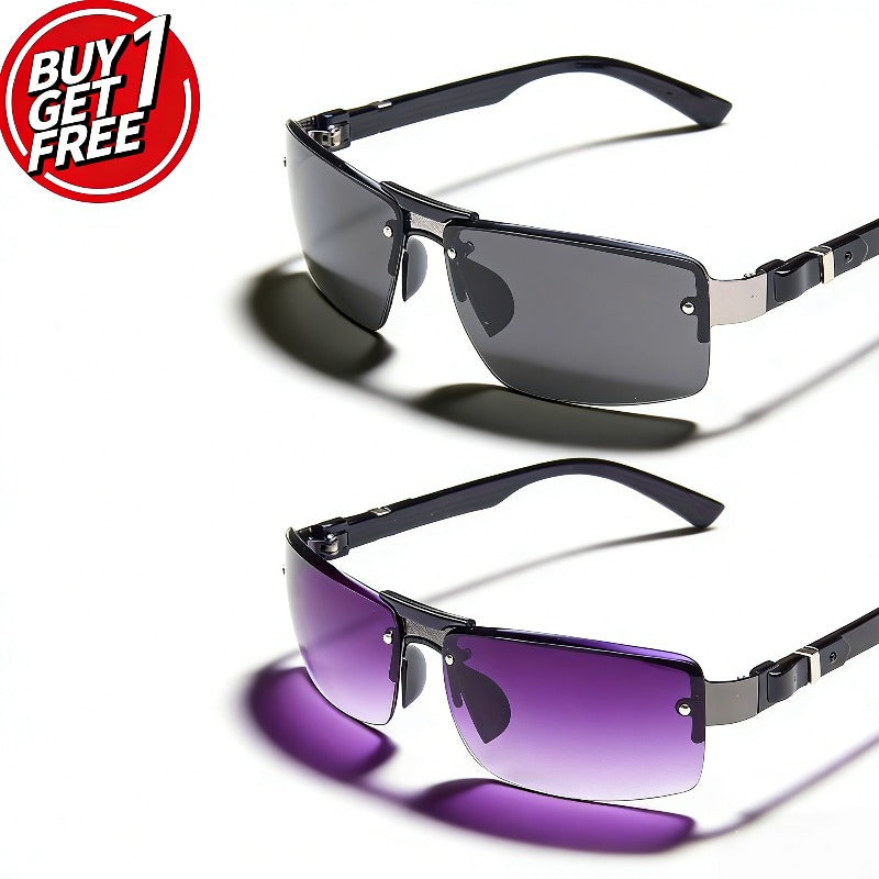 stylish unisex frameless black metal frame gradient