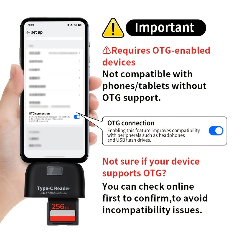 portable otg card reader writer suitable type   plug