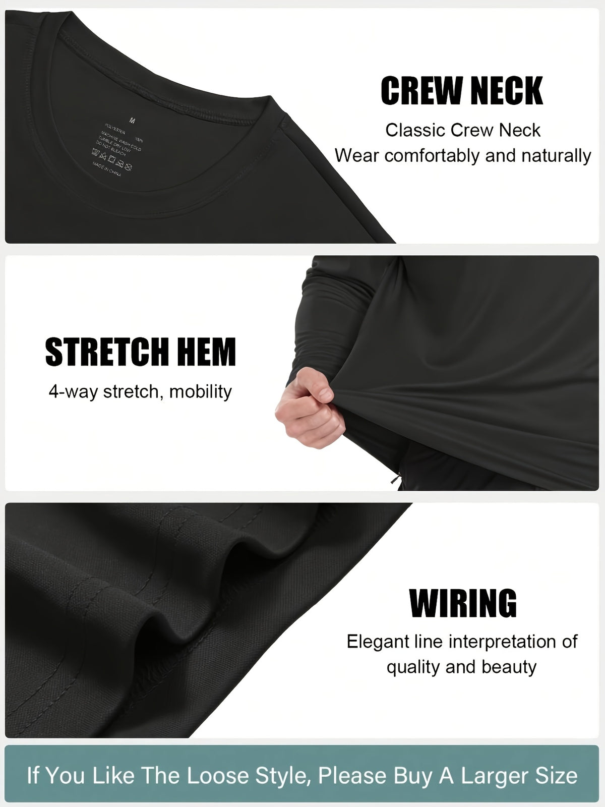 5pcs mens quick drying breathable long sleeve sports t