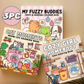 a 3pcs set relaxing stress relieving coloring books