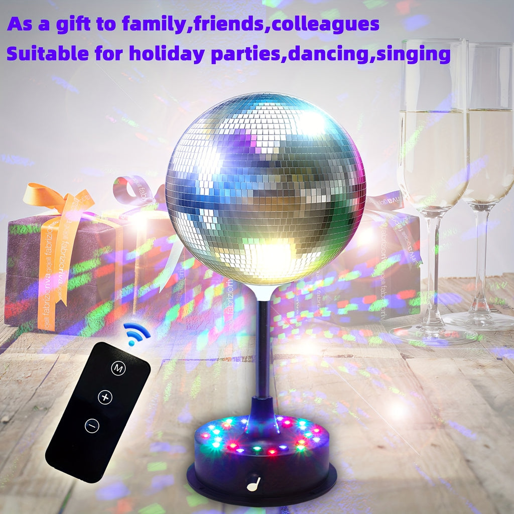 remote control rgb dj disco ball light rotating mirror 6