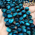 47pcs lake   eye stone loose beads holes glass