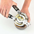 jar opener bottle opener black plastic handle ergonomic lid