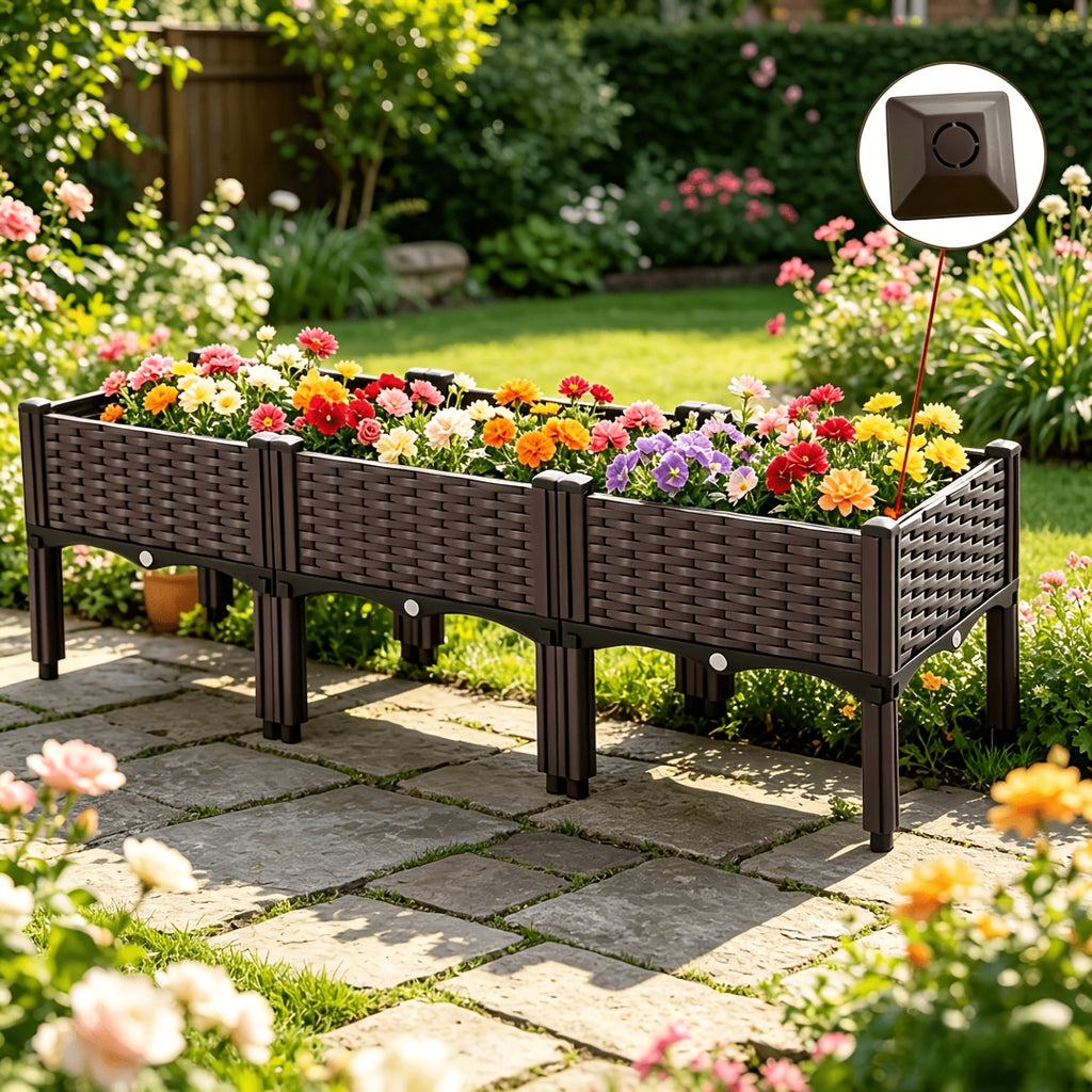 2 3pcs raised garden bed legs elevated plastic planter box