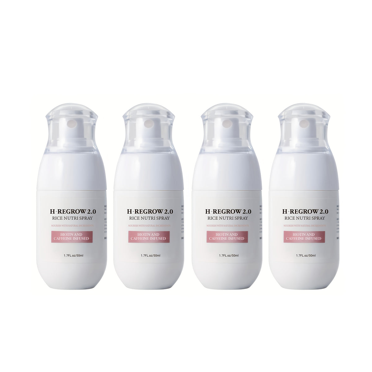 set 4 natural rice scalp sprays featuring hydrolyzed rice