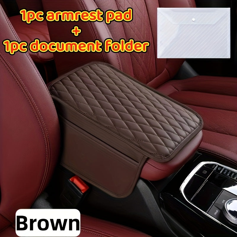 car armrest box mat pu leather storage pad multiple colors