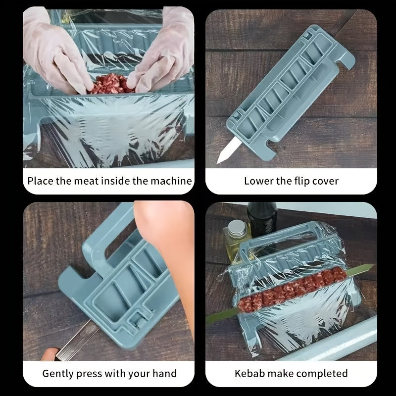 foldable kebab maker 1pc portable bbq skewer press grilling