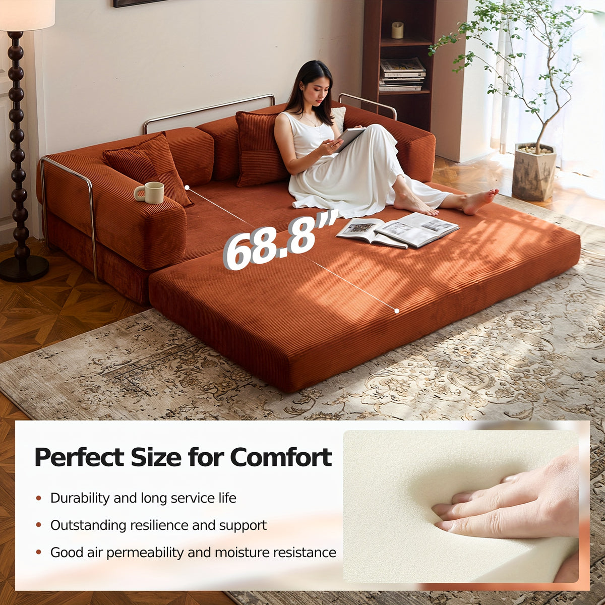 bed foam mattress corduroy upholstery