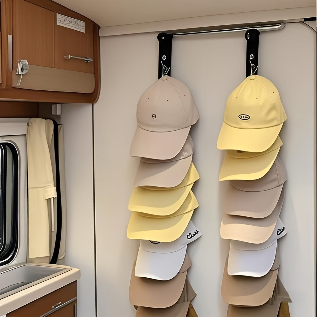 stainless steel hat rack 8 clips holds 16 baseball caps