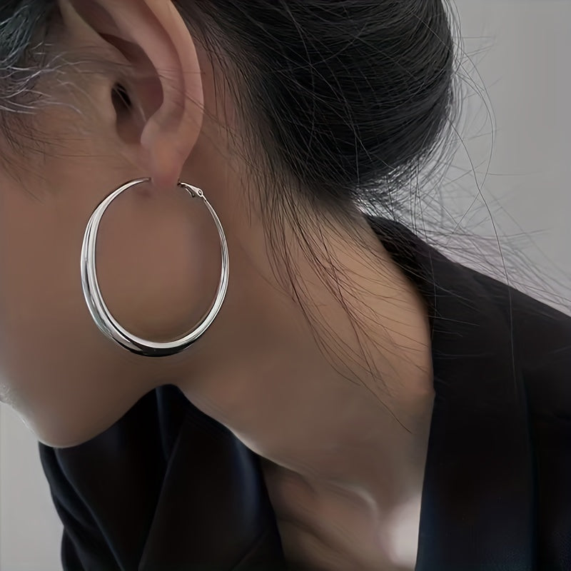 2pcs elegant   large hoop earrings women