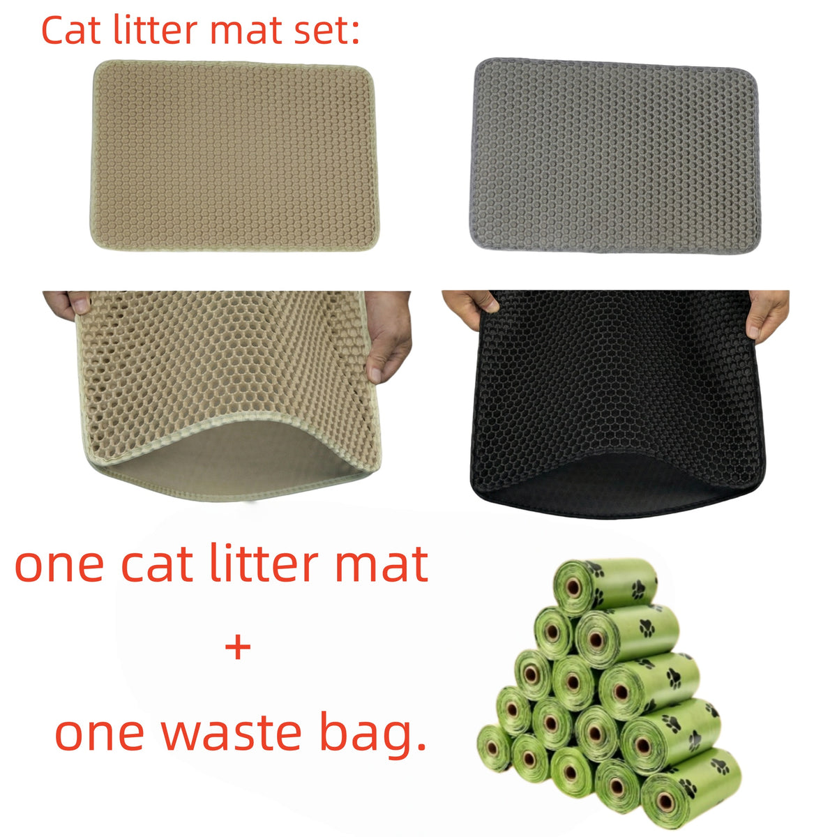 ultra large double layer eva cat litter mat set   1pc