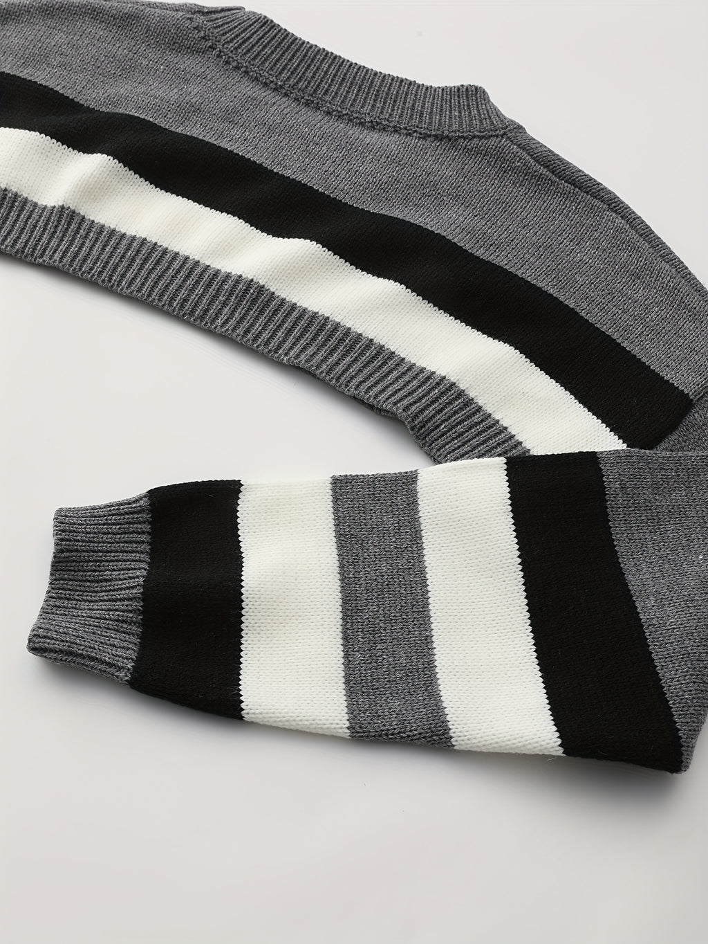 y2k oversized striped sweater relaxed fit short cropped