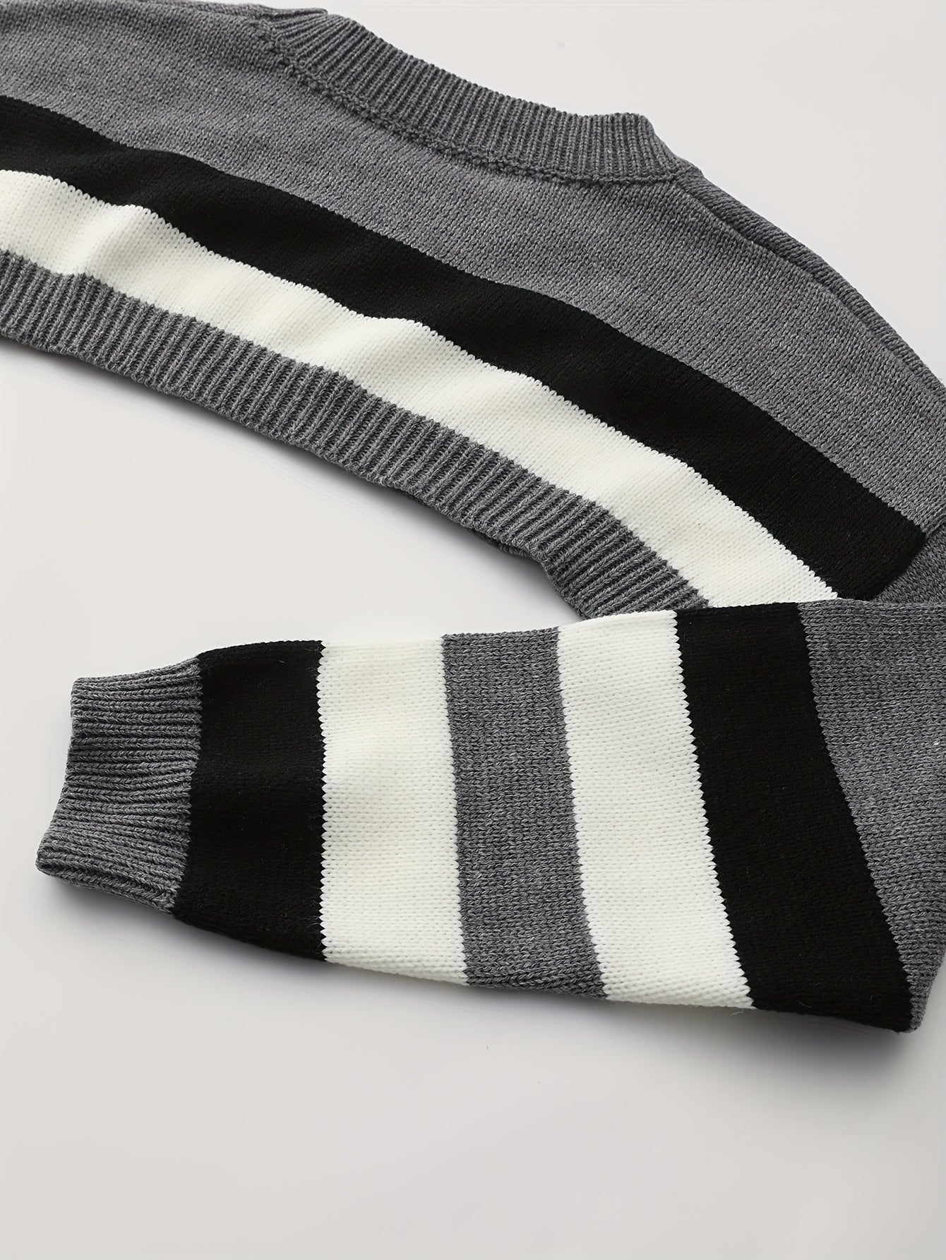 y2k oversized striped sweater relaxed fit short cropped