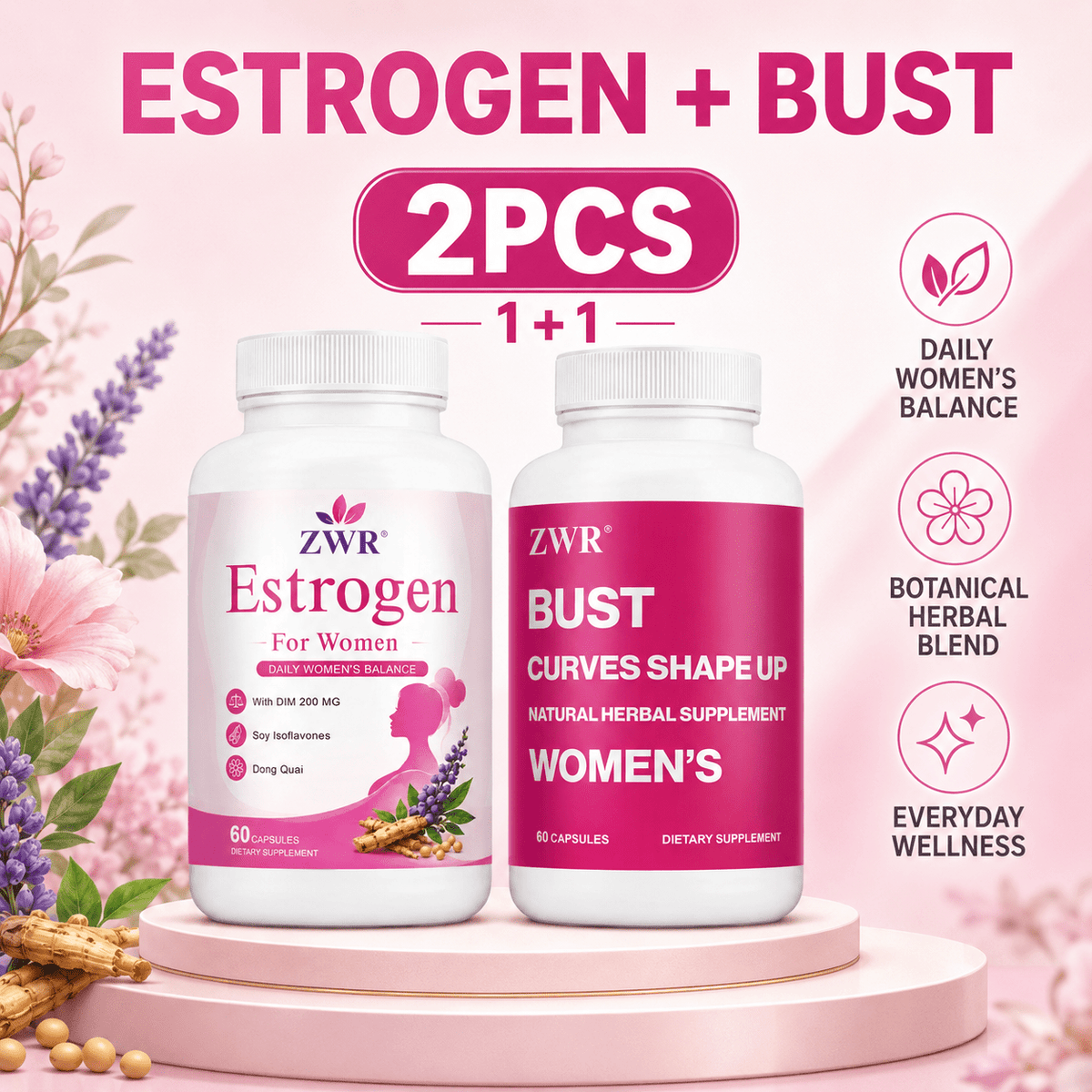 2pcs estrogen capsules bust health capsules premium herbal