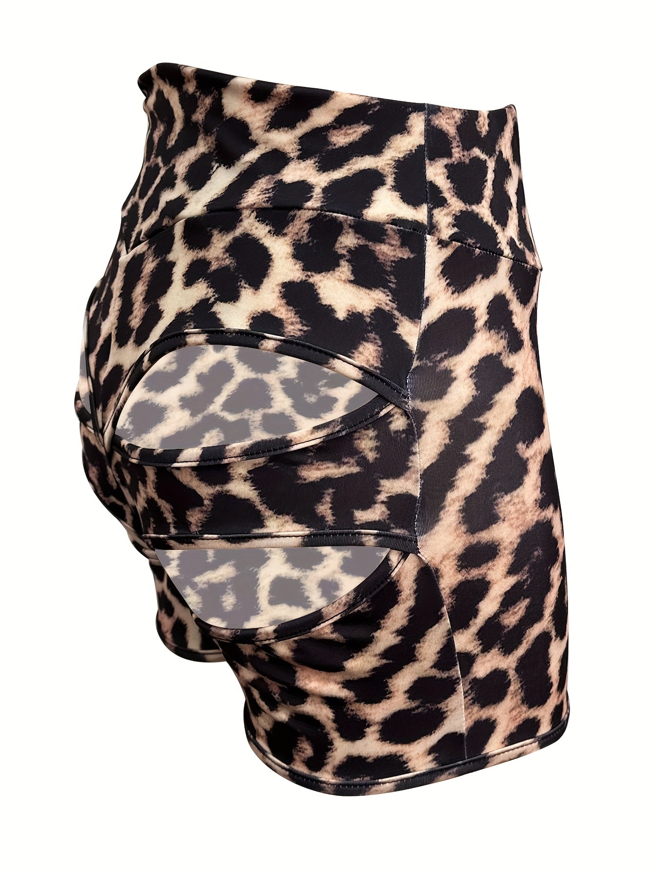 summer leopard   high waisted shorts cutouts hips