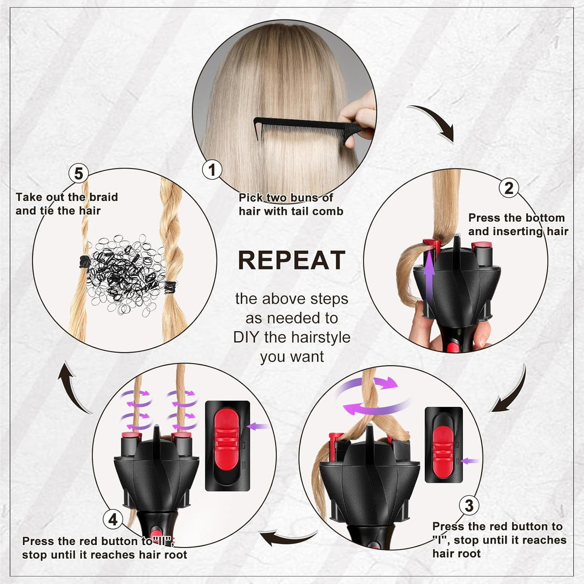 hair curler braid maker dual use   automatic