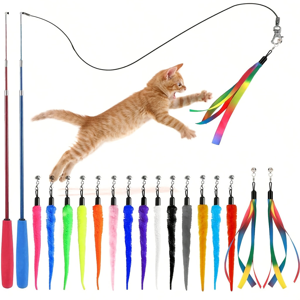 8pcs set interactive cat toy set cat teaser wand 1