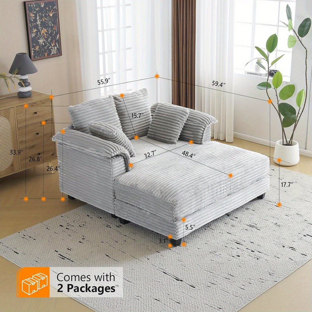 lounge sofa 56 oversized reading sofa corduroy chaise