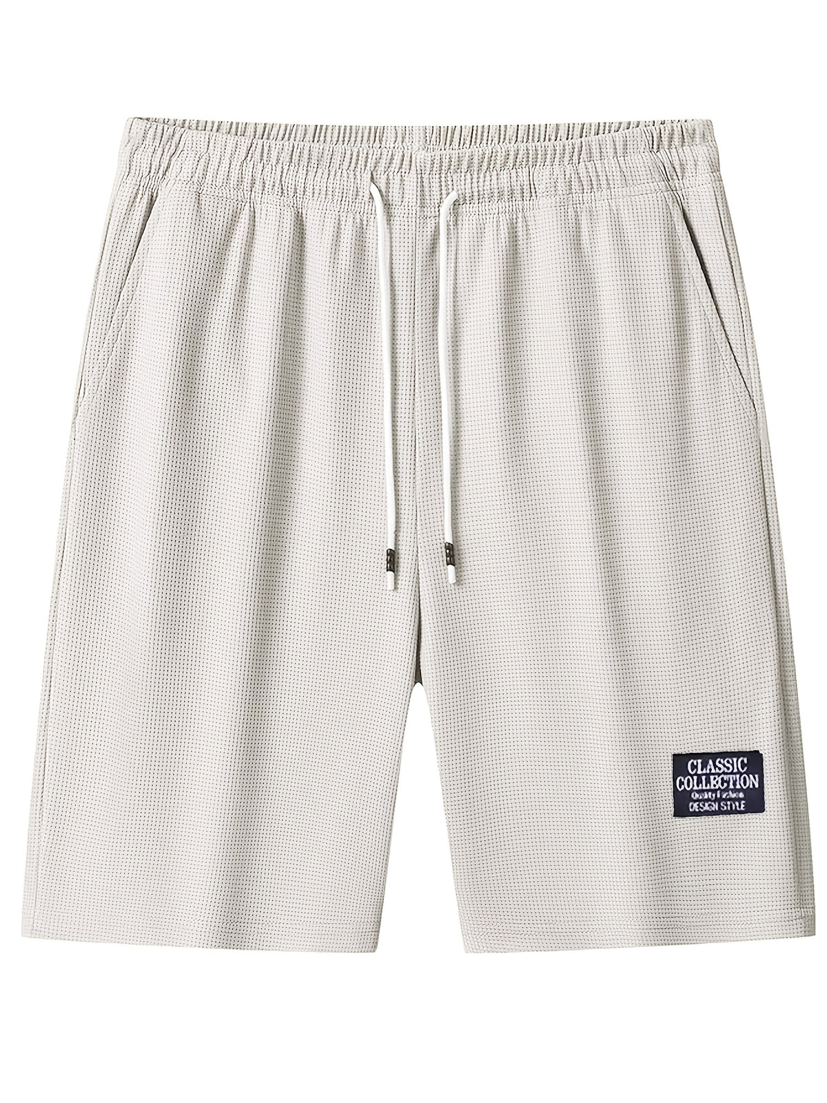 1pc mens waffle texture casual athletic shorts drawstring