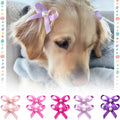 10pcs solid color dog hair clips pearls handmade dog bows