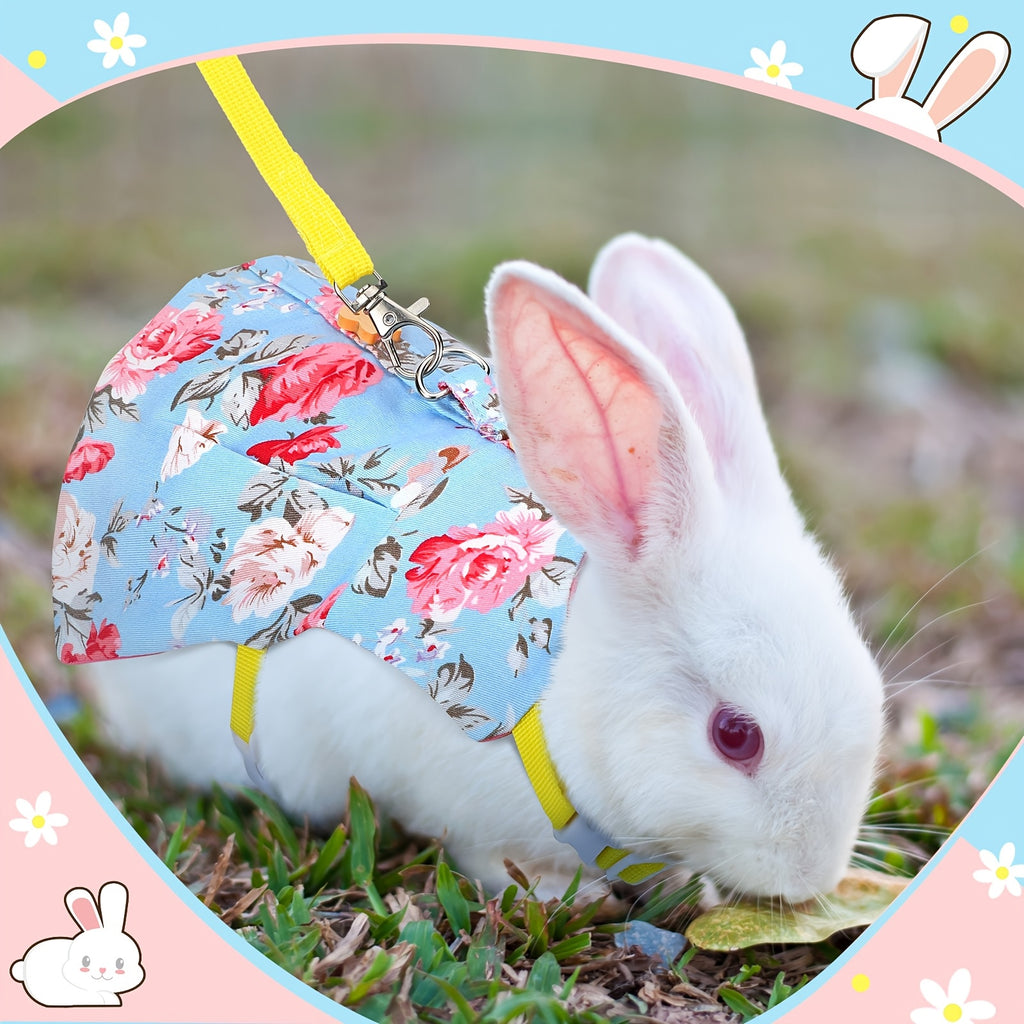 3pcs adorable rabbit harness leash set escape proof