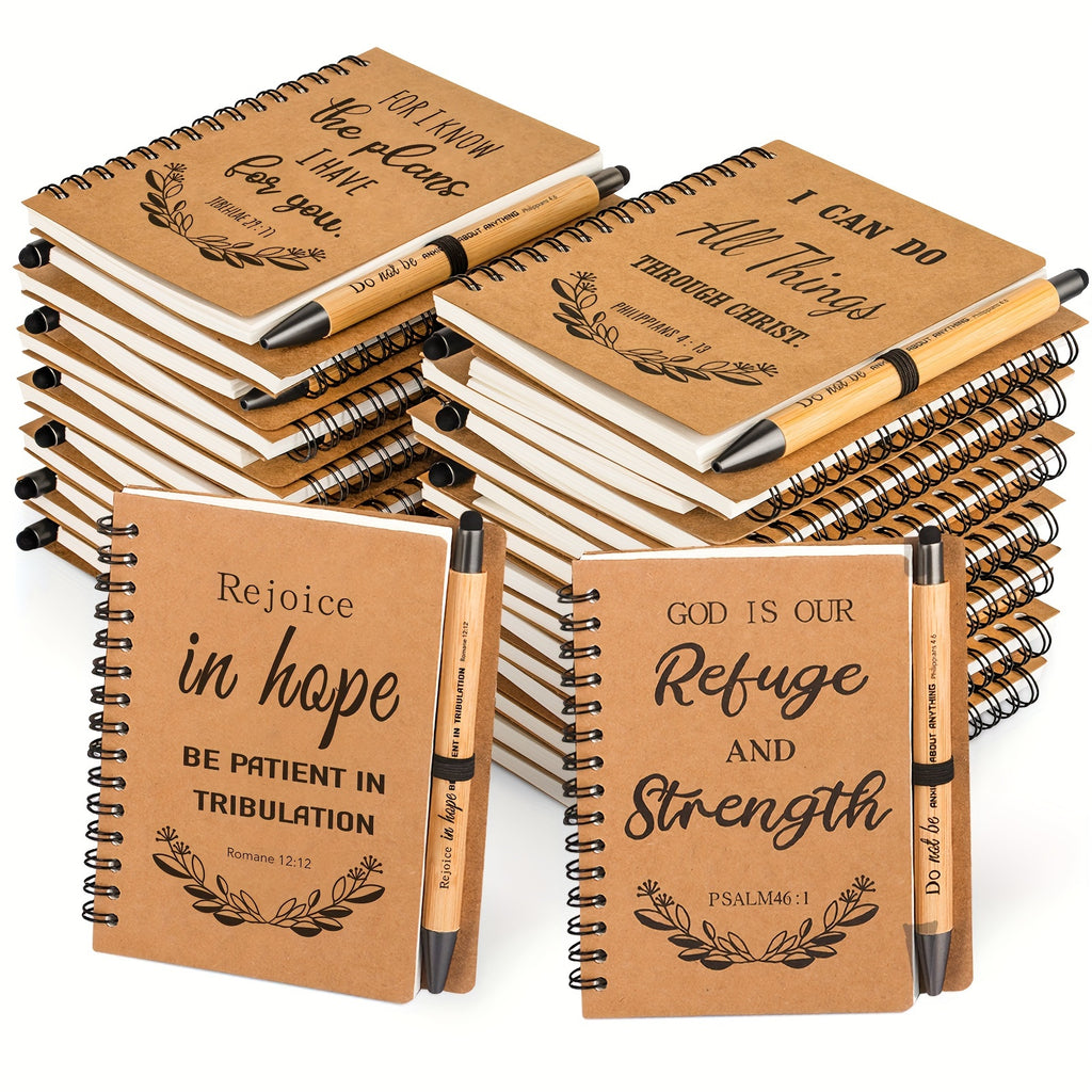 30 sets christian prayer journals pens spiral verse