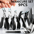 9pcs long handle heavy duty nail clipper set sharp curved