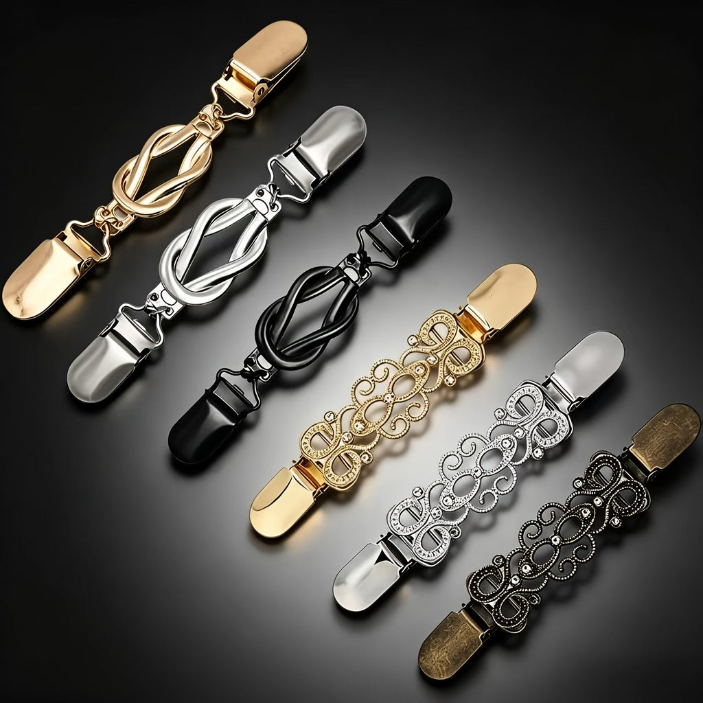 6pcs sweater clips cardigans collar clip tighten dress