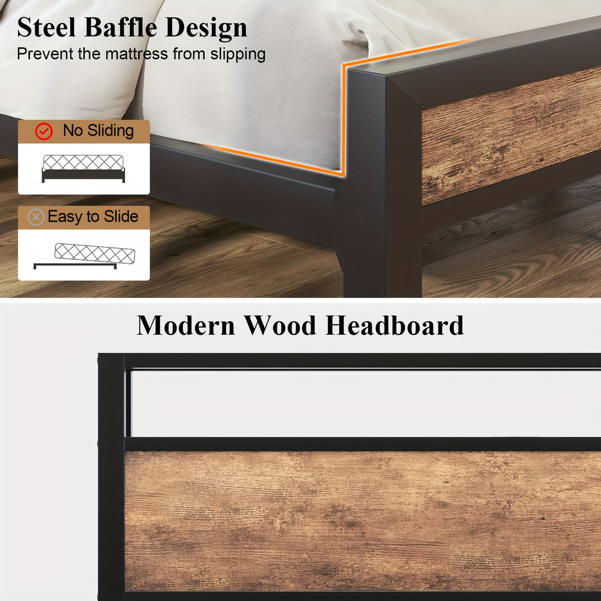 full queen king size bed frame storage metal platform bed