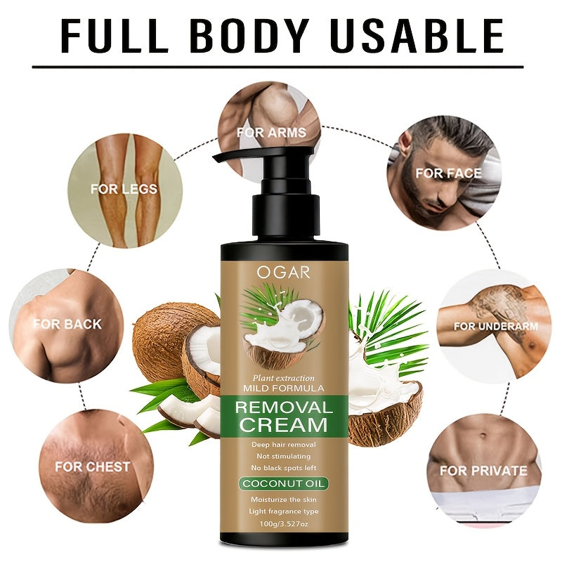 coconut oil hair removal cream containing coconut aloe vera