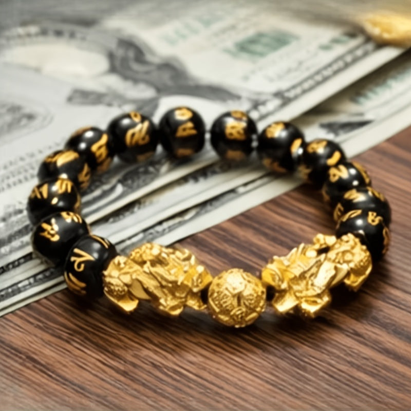 shui obsidian double pixiu bracelet