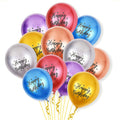 printed happy birthday multicolor metallic latex balloons
