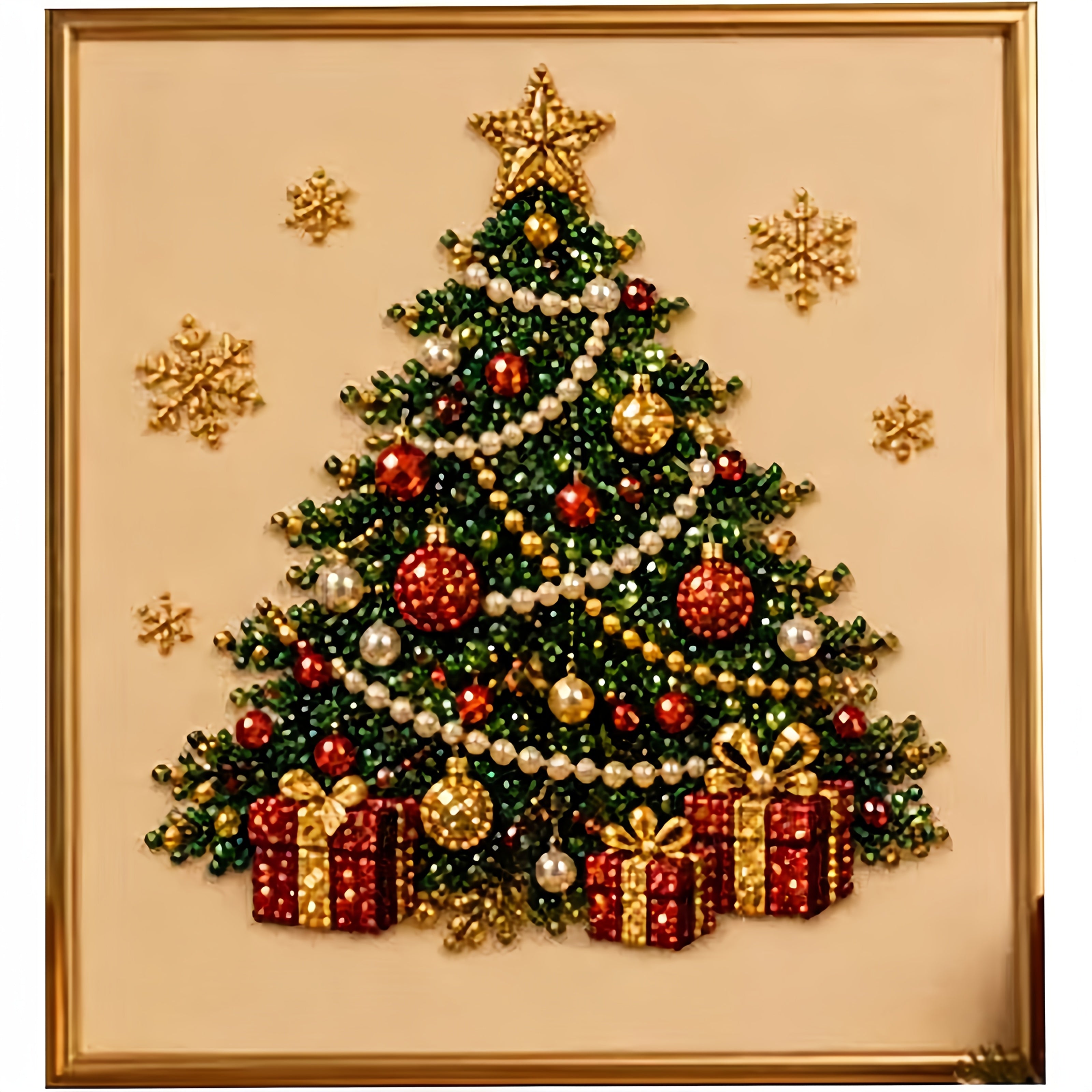 christmas colored pearl diamond painting suitable