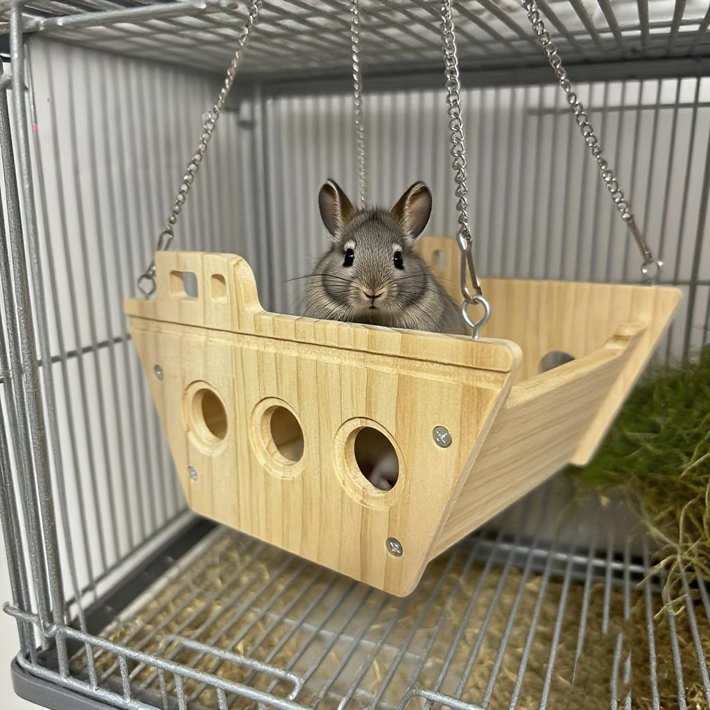 hamster chinchilla solid wood cradle swing hammock hamster