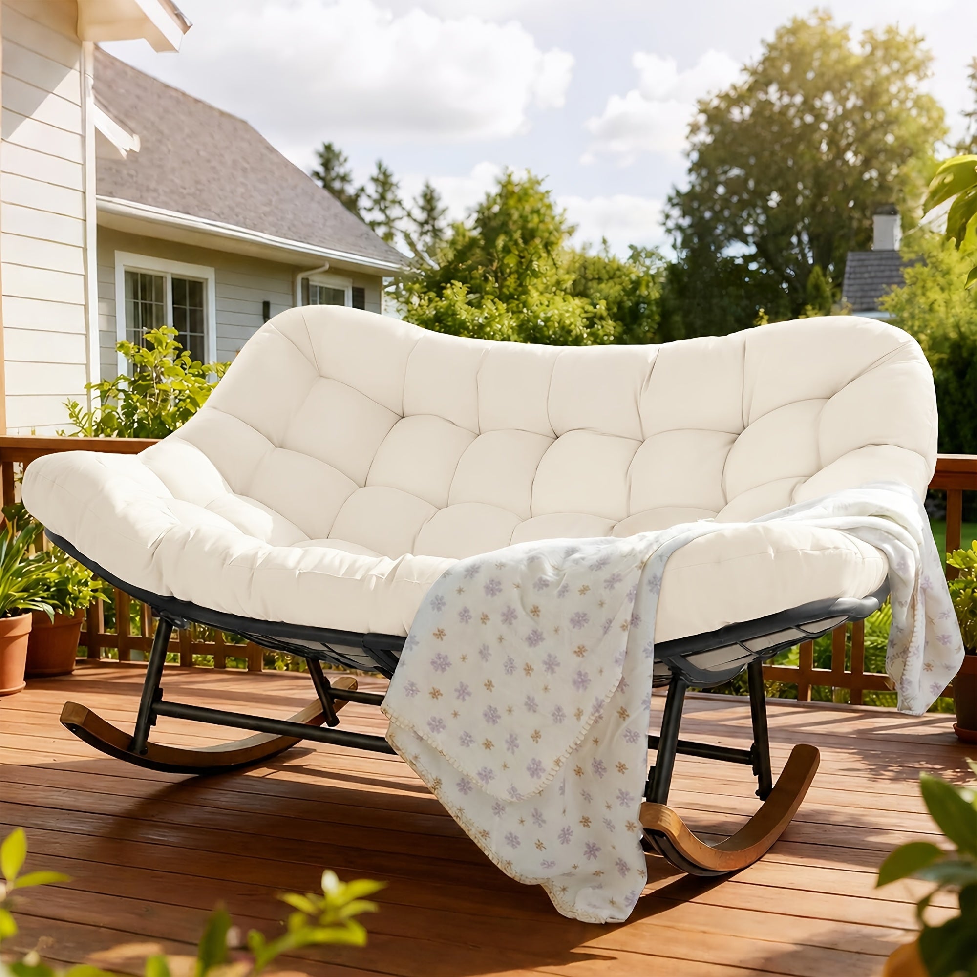 outdoor patio rocking chair oversized papasan rocking chair