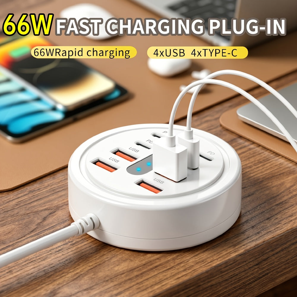 8 in   66w round usb c fast charger   4pcs usb